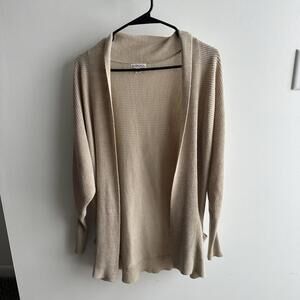 Merona Cream Knit Long Sleeve Open Sweater Cardigan XS With Pockets Pre Owned